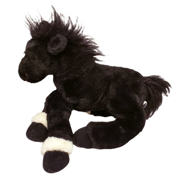 Animal Alley Toys R Us 2000 Black Stallion Plush Y2K Horse Pony Black White - Picture 1 of 9